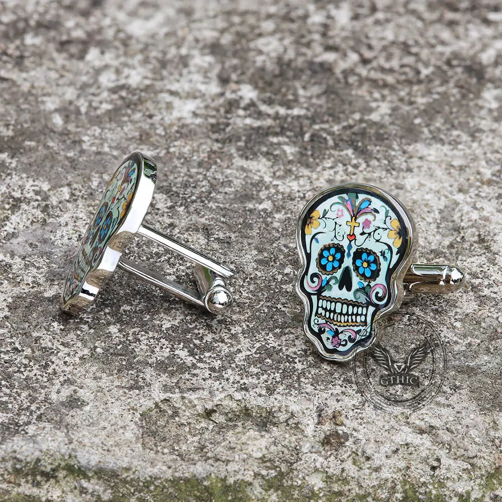 Sugar Skull Brass Cufflinks sold by GTHIC product image thumbnail 2