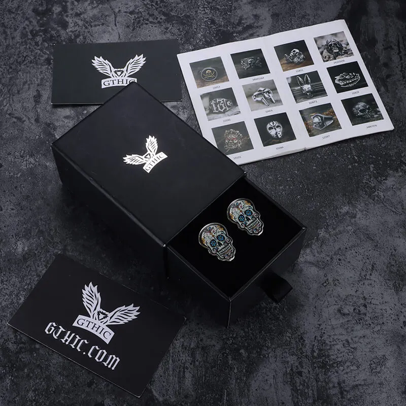 Sugar Skull Brass Cufflinks sold by GTHIC product image thumbnail 5