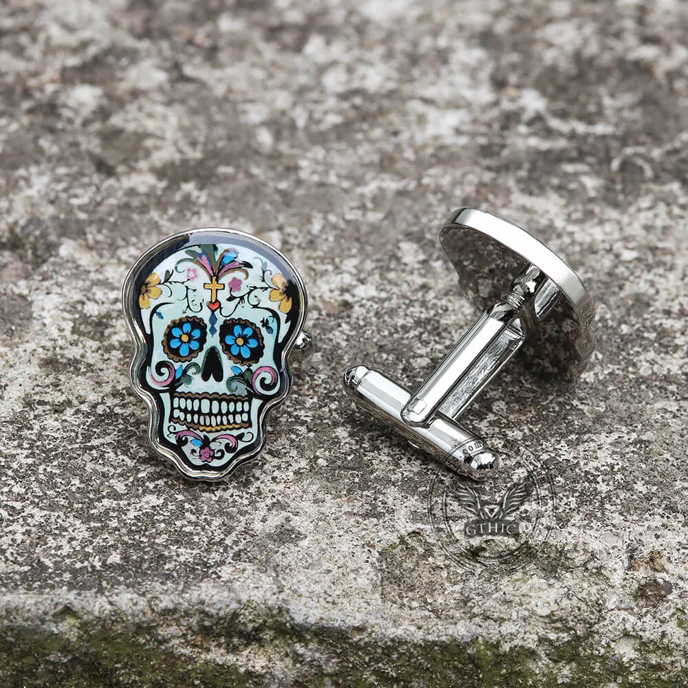 Sugar Skull Brass Cufflinks sold by GTHIC product image thumbnail 4