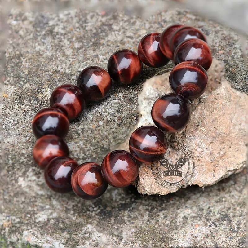 Vintage Red Tiger Eye Gemstone Bead Bracelet sold by GTHIC product image thumbnail 4
