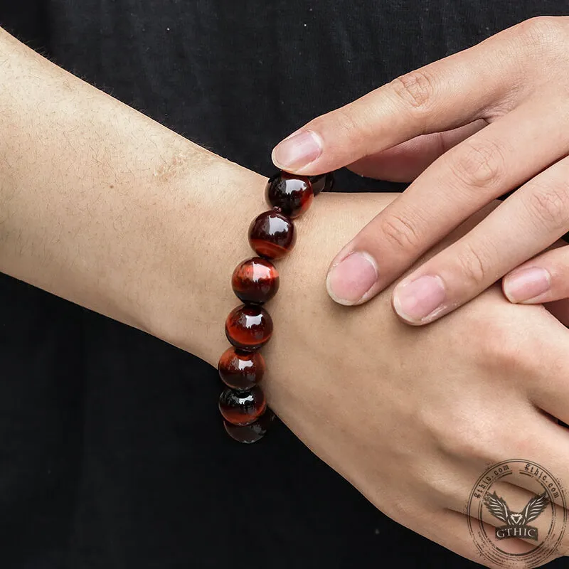 Vintage Red Tiger Eye Gemstone Bead Bracelet sold by GTHIC product image thumbnail 2