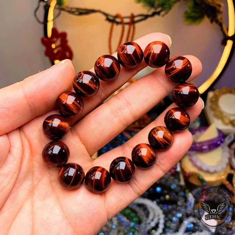 Vintage Red Tiger Eye Gemstone Bead Bracelet sold by GTHIC product image thumbnail 3