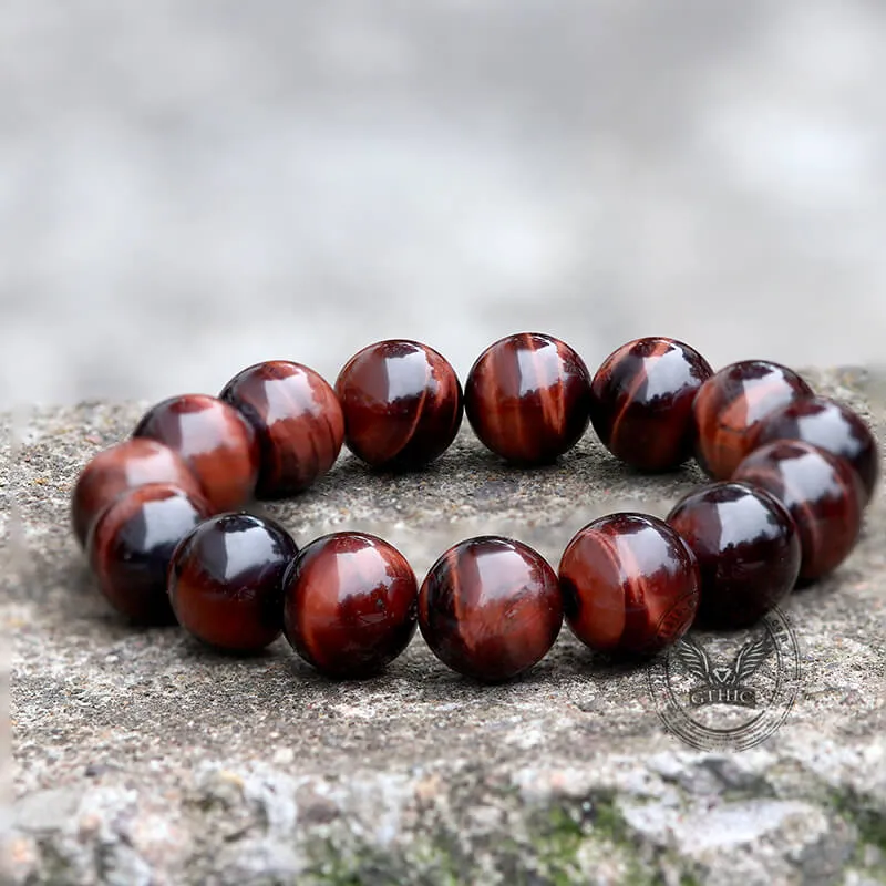 Vintage Red Tiger Eye Gemstone Bead Bracelet sold by GTHIC product image thumbnail 5