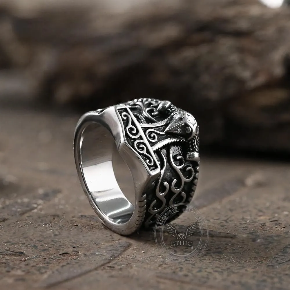 Mjöllnir hammer Stainless Steel Viking Ring sold by GTHIC product image thumbnail 4