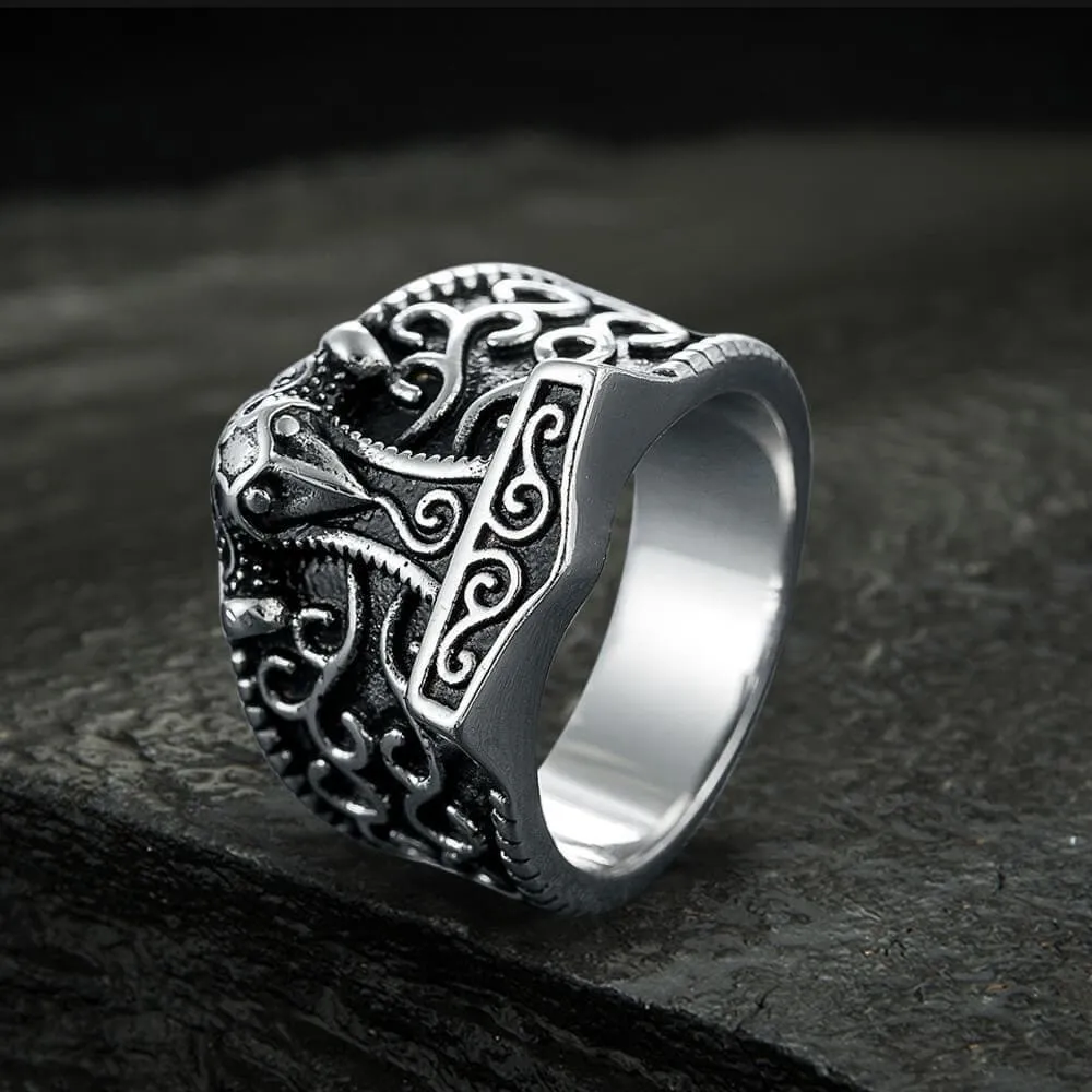 Mjöllnir hammer Stainless Steel Viking Ring sold by GTHIC
