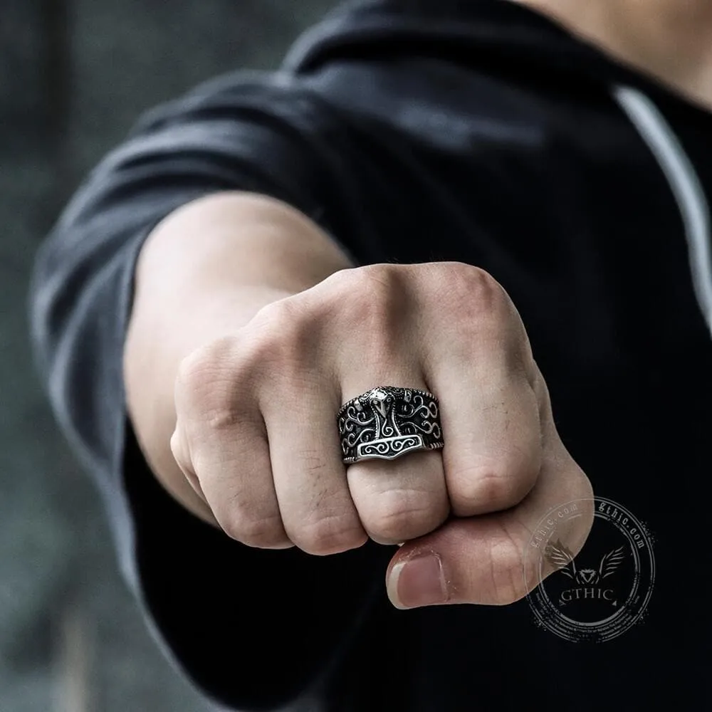 Mjöllnir hammer Stainless Steel Viking Ring sold by GTHIC product image thumbnail 2