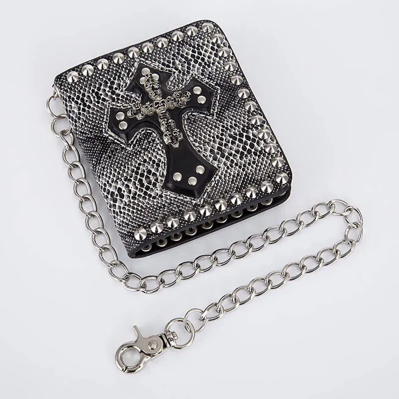 Punk Skull Cross Snake Pattern Rivet Wallet sold by GTHIC product image thumbnail 2