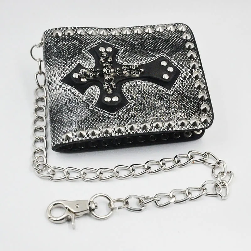 Punk Skull Cross Snake Pattern Rivet Wallet sold by GTHIC product image thumbnail 4