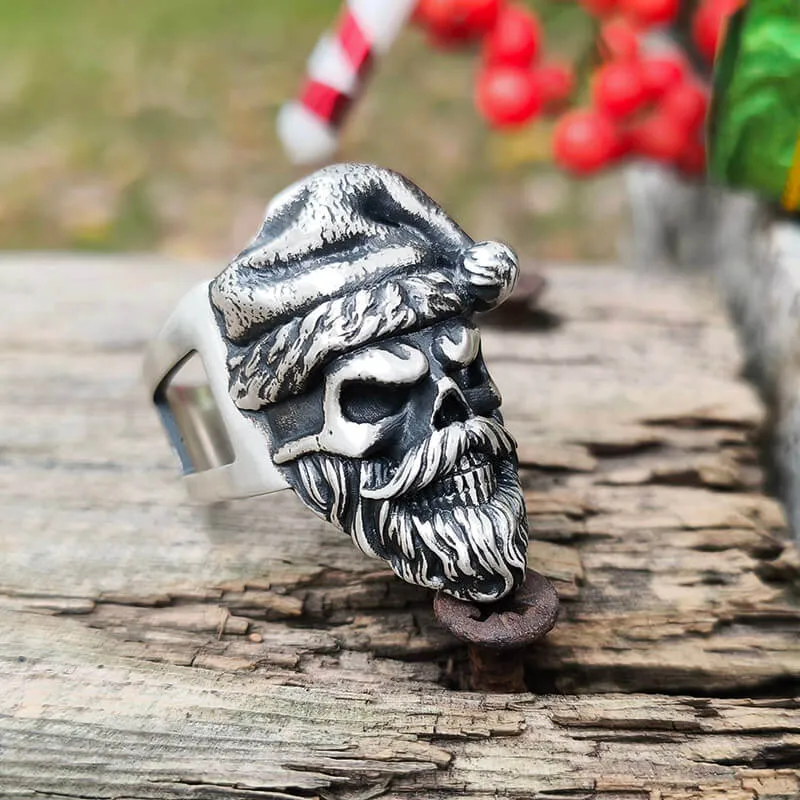 Santa Claus Skull Sterling Silver Ring sold by GTHIC