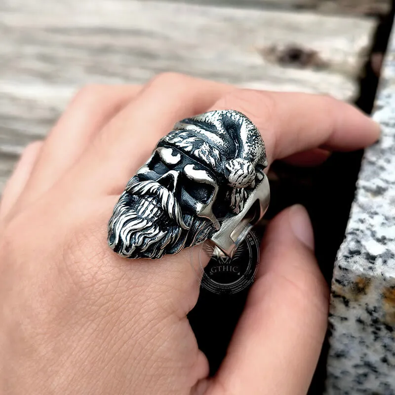 Santa Claus Skull Sterling Silver Ring sold by GTHIC product image thumbnail 3