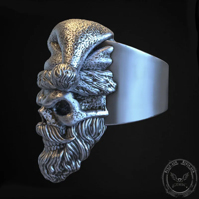 Santa Claus Skull Sterling Silver Ring sold by GTHIC product image thumbnail 4