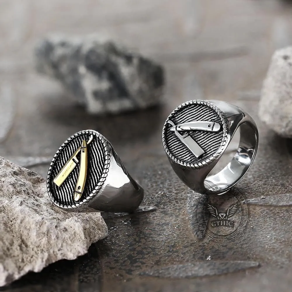 Barber Razor Stainless Steel Ring sold by GTHIC product image thumbnail 3