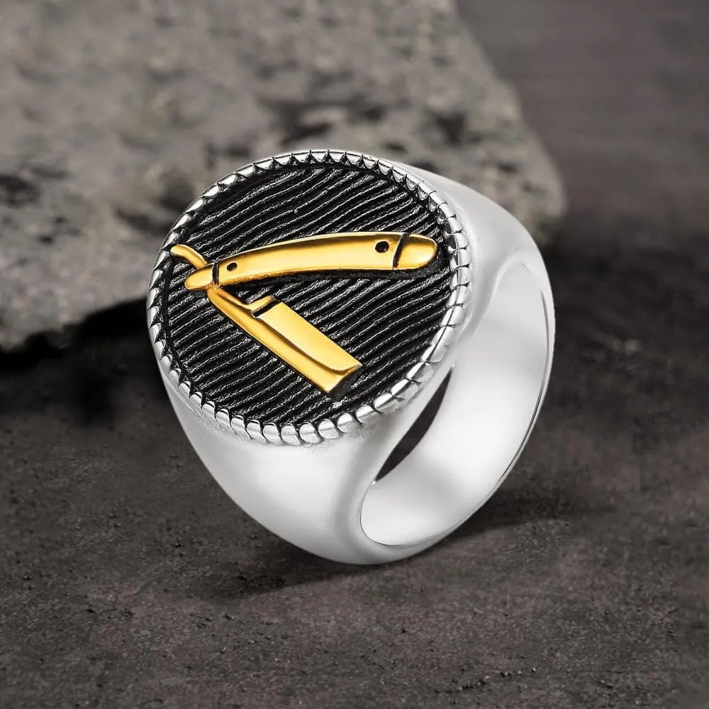Barber Razor Stainless Steel Ring sold by GTHIC