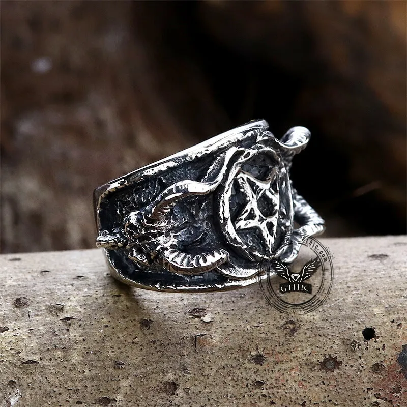Baphomet Sigil Stainless Steel Occultisme Ring sold by GTHIC product image thumbnail 3