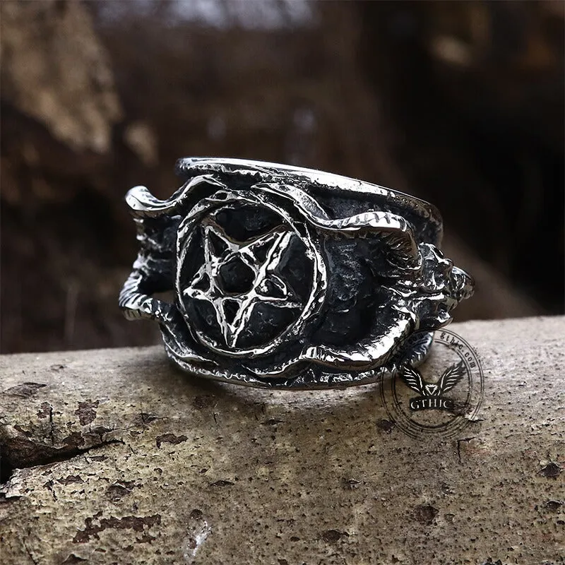 Baphomet Sigil Stainless Steel Occultisme Ring sold by GTHIC