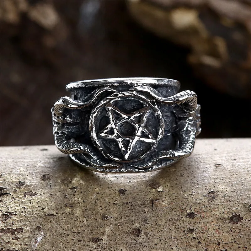 Baphomet Sigil Stainless Steel Occultisme Ring sold by GTHIC product image thumbnail 4