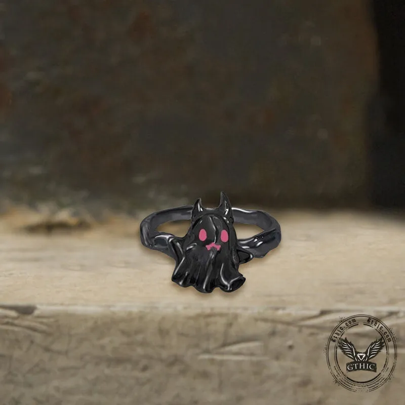 Gothic Ghost Copper Silver Plated Open Ring Set sold by GTHIC product image thumbnail 3