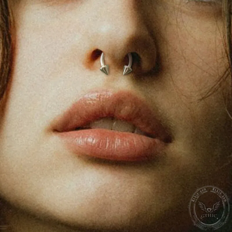 2 Pcs Horseshoe G23 Titanium Nose Ring Set sold by GTHIC product image thumbnail 2