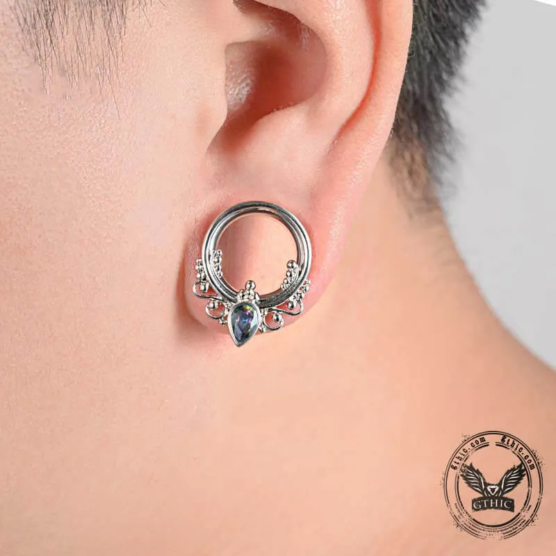 Gothic Gem-set Stainless Steel Tunnel Ear Gauges sold by GTHIC product image thumbnail 2