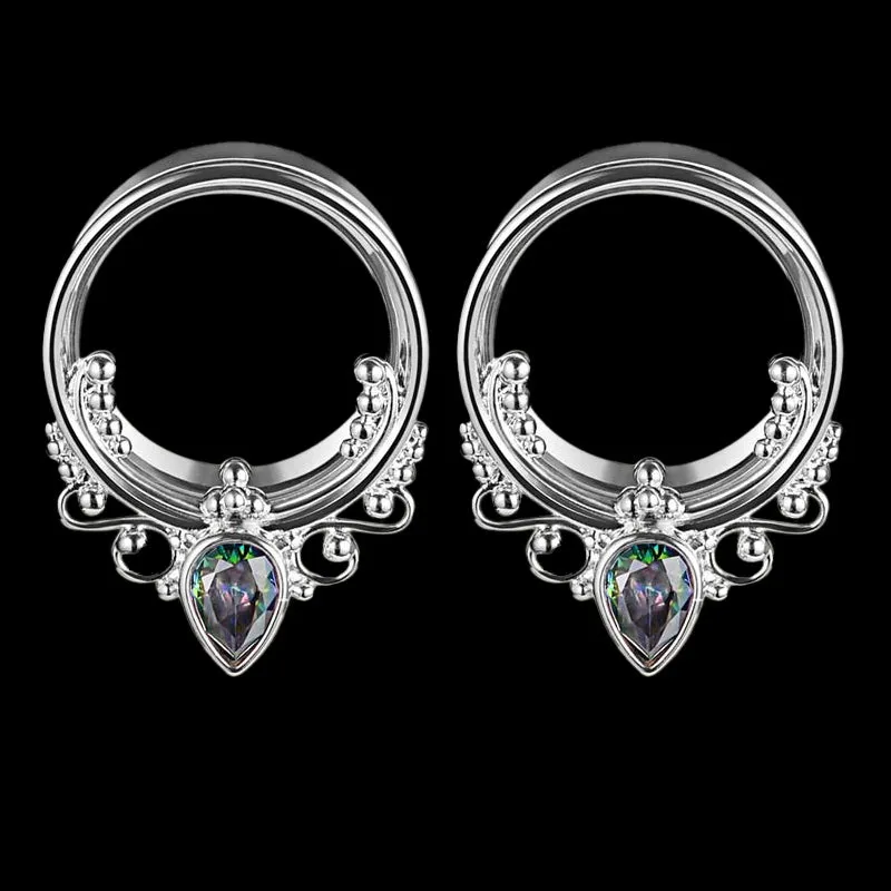 Gothic Gem-set Stainless Steel Tunnel Ear Gauges sold by GTHIC product image thumbnail 3