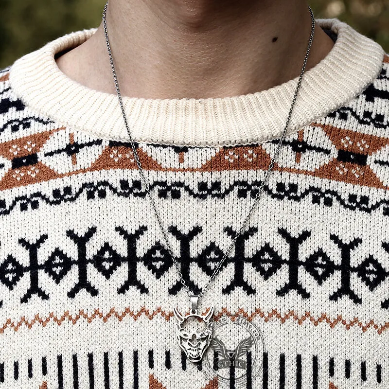 Hollow Oni Mask Stainless Steel Necklace sold by GTHIC product image thumbnail 3