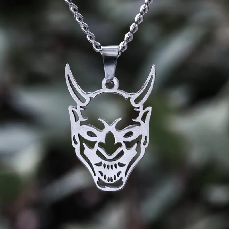 Hollow Oni Mask Stainless Steel Necklace sold by GTHIC