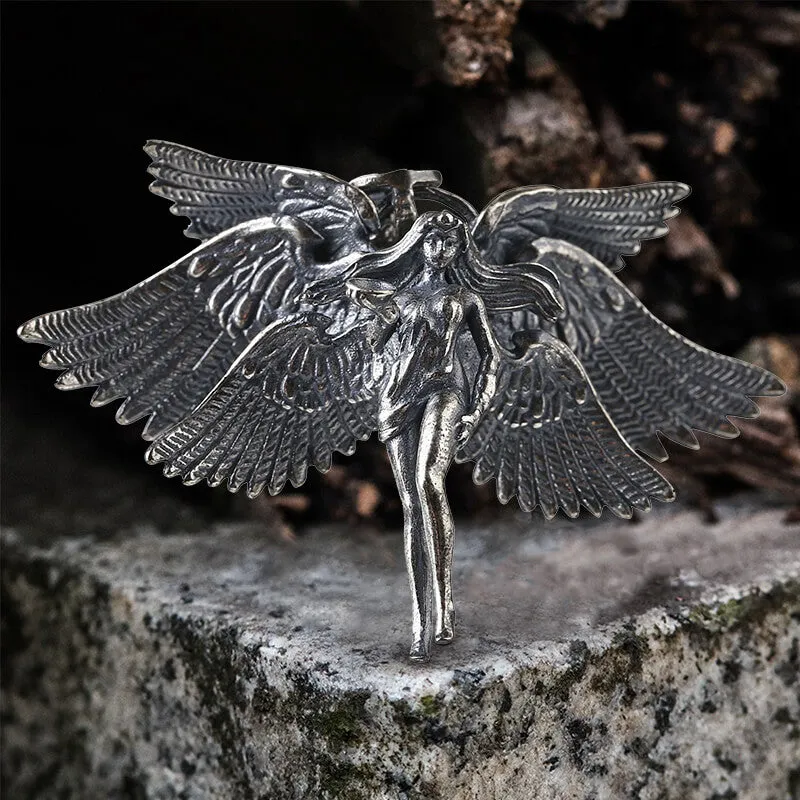 Six Wings Angel Sterling Silver Religion Pendant sold by GTHIC