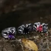 Gothic Dragon Claw Stainless Steel Gem Ring sold by GTHIC