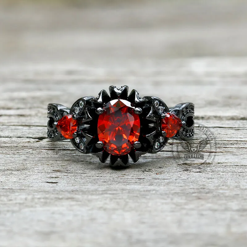 Lotus Zircon Inlaid Brass Gothic Ring sold by GTHIC product image thumbnail 4