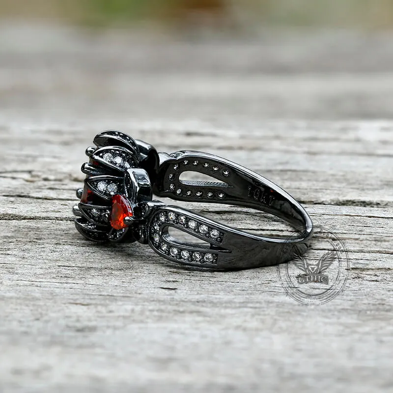 Lotus Zircon Inlaid Brass Gothic Ring sold by GTHIC product image thumbnail 5