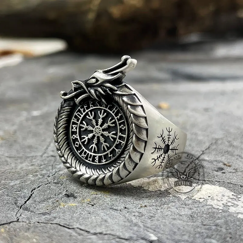 Norse Dragon Helm of Awe Sterling Silver Viking Ring sold by GTHIC product image thumbnail 3