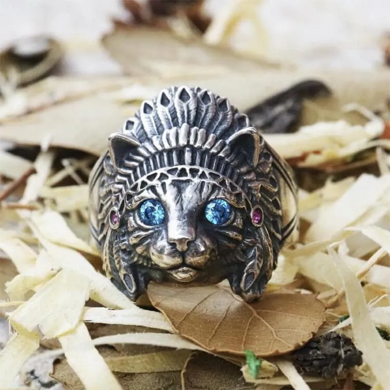 Indian Native Cat Sterling Silver Ring sold by GTHIC