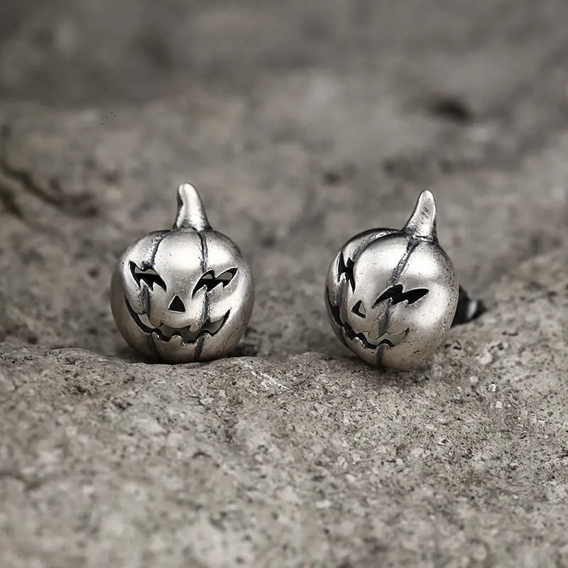 Jack-O'-Lantern Sterling Silver Stud Earrings sold by GTHIC product image thumbnail 4