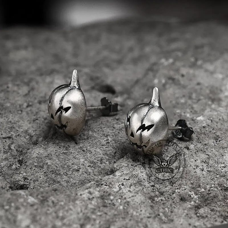 Jack-O'-Lantern Sterling Silver Stud Earrings sold by GTHIC product image thumbnail 5