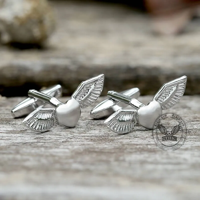 Angel Wings Brass Bullet Back Cufflinks sold by GTHIC