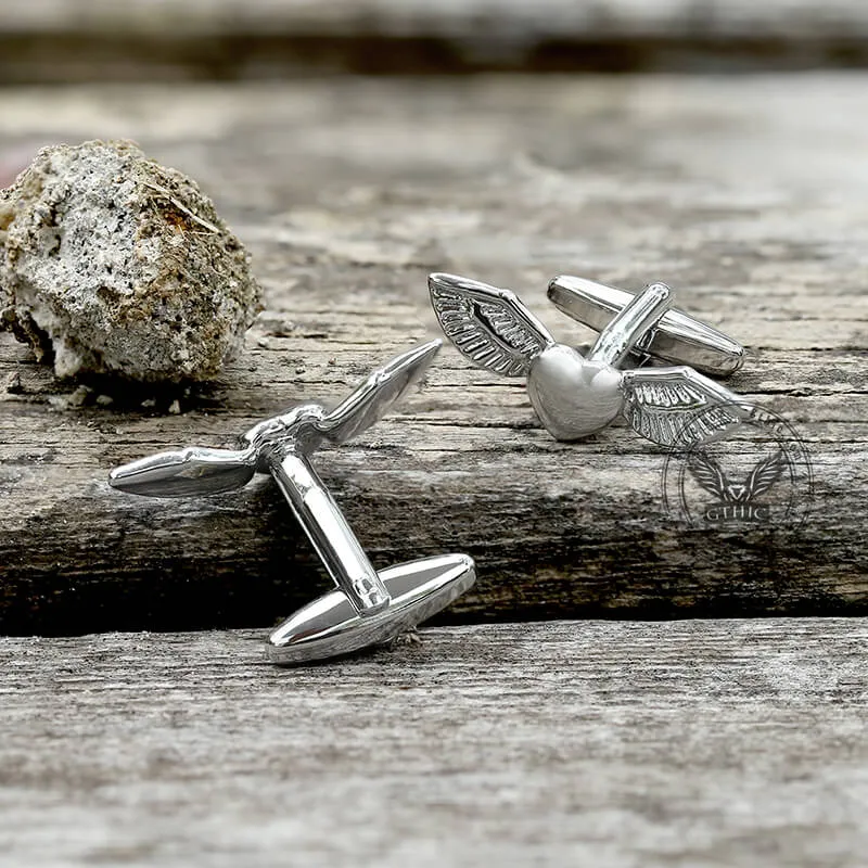 Angel Wings Brass Bullet Back Cufflinks sold by GTHIC product image thumbnail 4