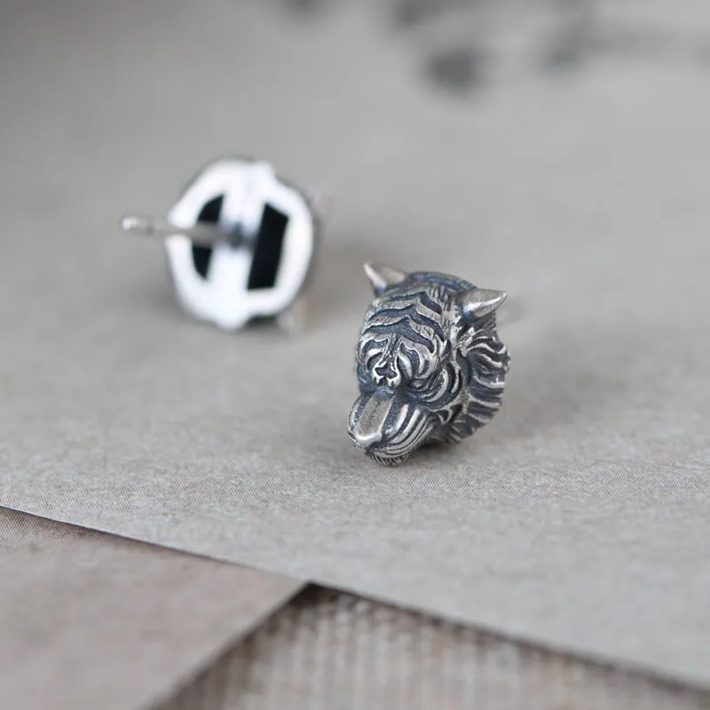 Ferocious Tiger Sterling Silver Earrings sold by GTHIC product image thumbnail 5