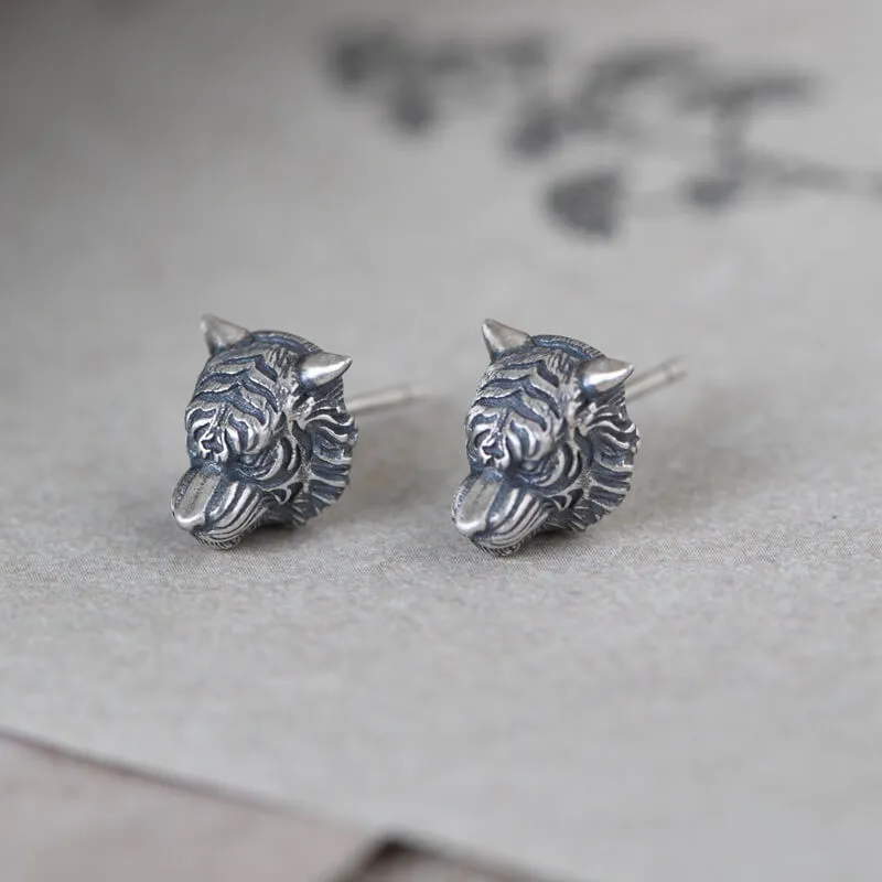 Ferocious Tiger Sterling Silver Earrings sold by GTHIC product image thumbnail 2