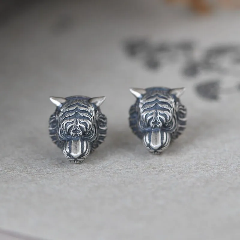 Ferocious Tiger Sterling Silver Earrings sold by GTHIC product image thumbnail 3