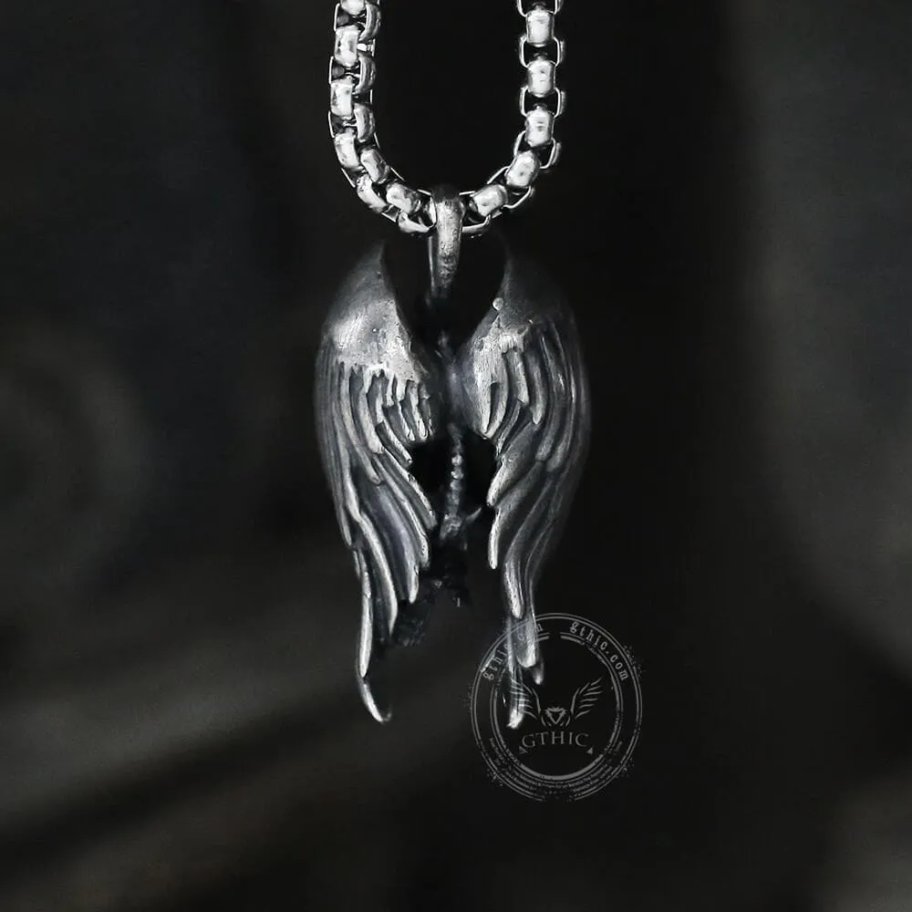 Fallen Angel Sterling Silver Skeleton Pendant sold by GTHIC product image thumbnail 4