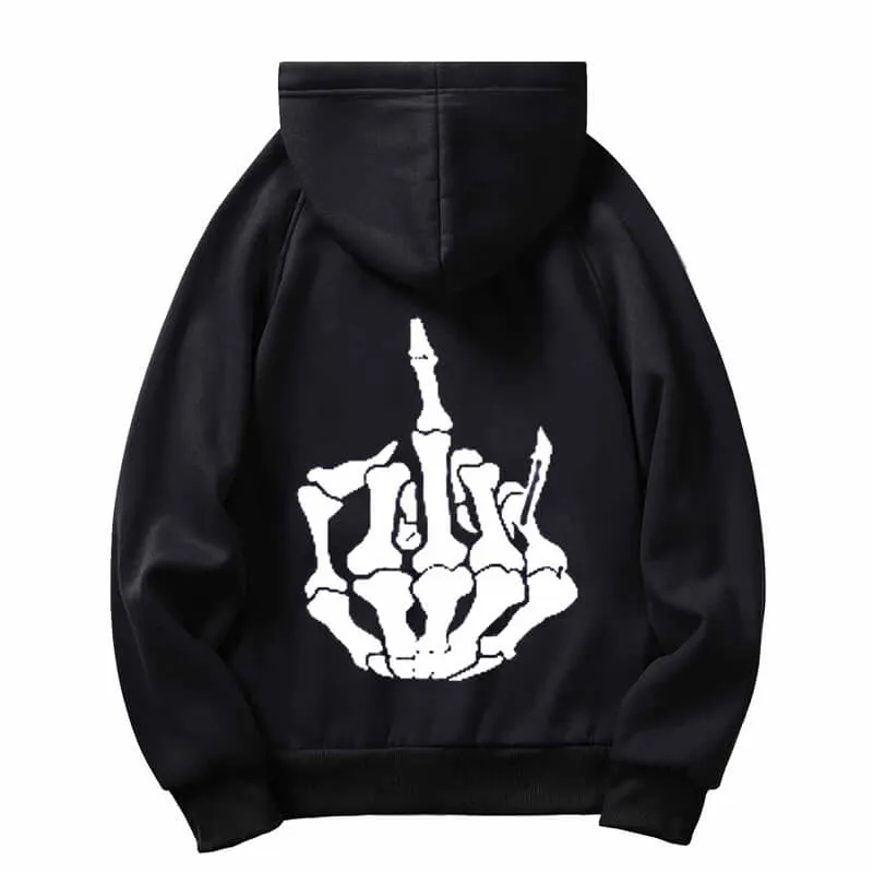 Black Skeleton Hand Casual Hoodie Coat sold by GTHIC product image thumbnail 2