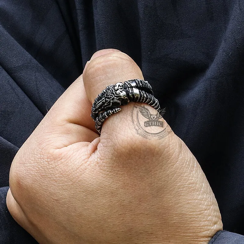 Vintage Goat Head Skull Stainless Steel Open Ring sold by GTHIC product image thumbnail 3