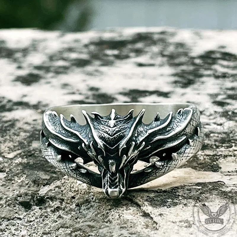 Vintage Domineering Dragon Head Sterling Silver Ring sold by GTHIC product image thumbnail 3