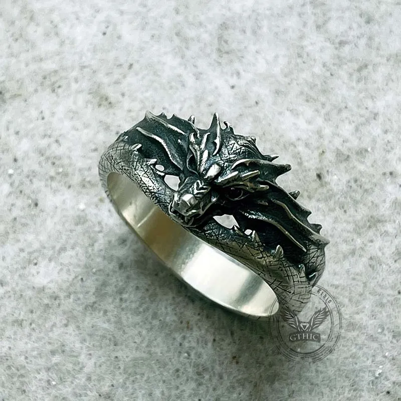 Vintage Domineering Dragon Head Sterling Silver Ring sold by GTHIC product image thumbnail 2
