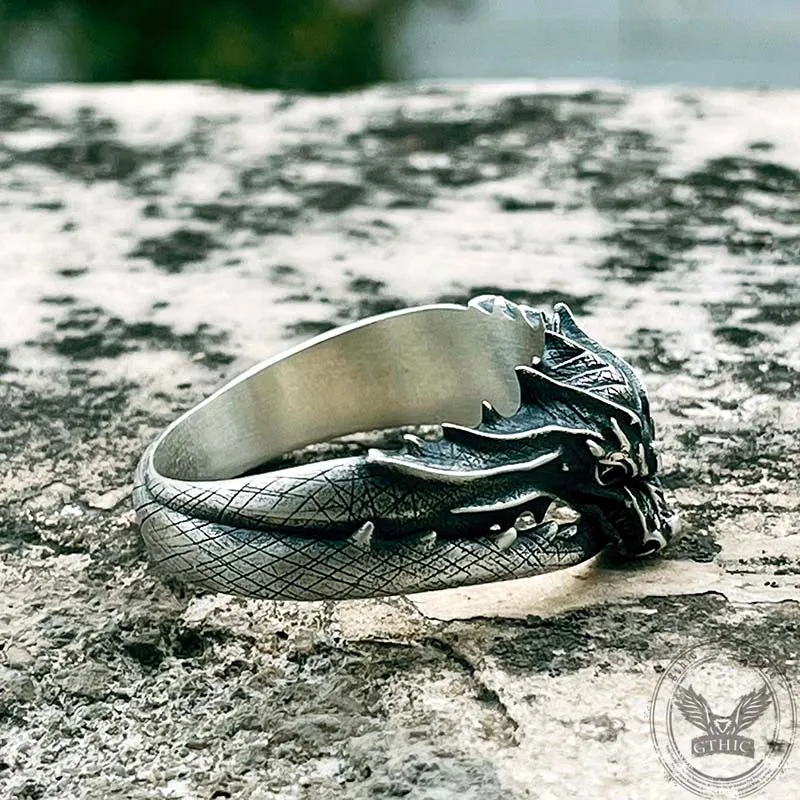 Vintage Domineering Dragon Head Sterling Silver Ring sold by GTHIC product image thumbnail 4