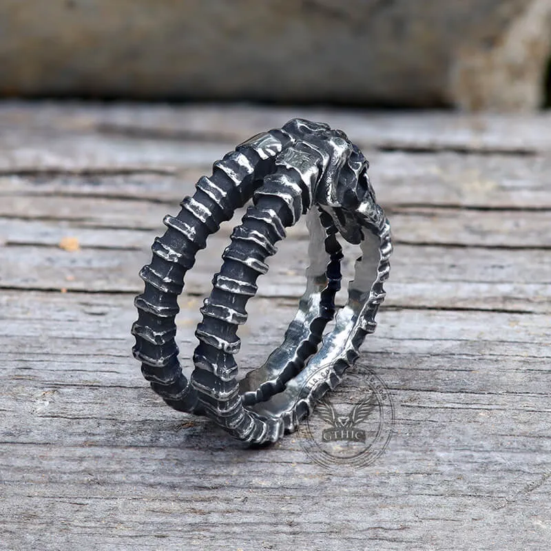 Vintage Goat Head Skull Stainless Steel Open Ring sold by GTHIC product image thumbnail 5