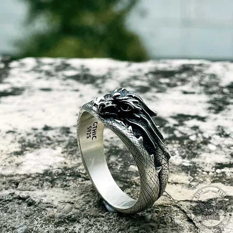 Vintage Domineering Dragon Head Sterling Silver Ring sold by GTHIC product image thumbnail 5