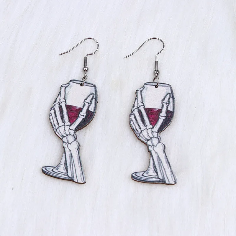 Skull Bones Acrylic Halloween Earrings sold by GTHIC product image thumbnail 4