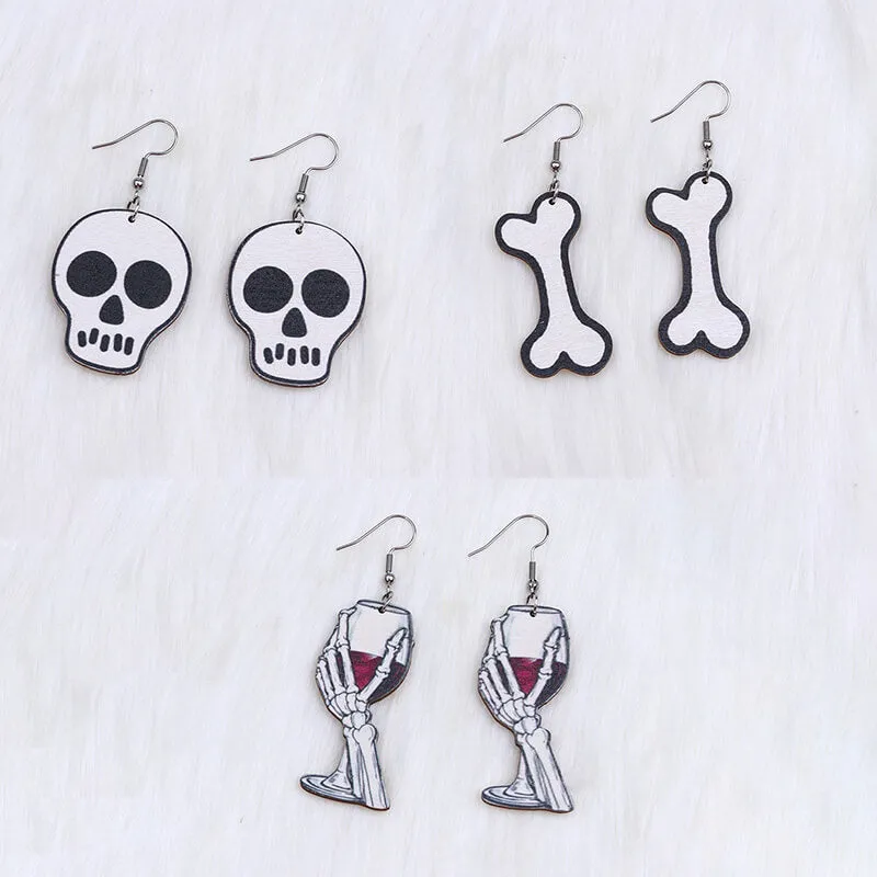 Skull Bones Acrylic Halloween Earrings sold by GTHIC product image thumbnail 5