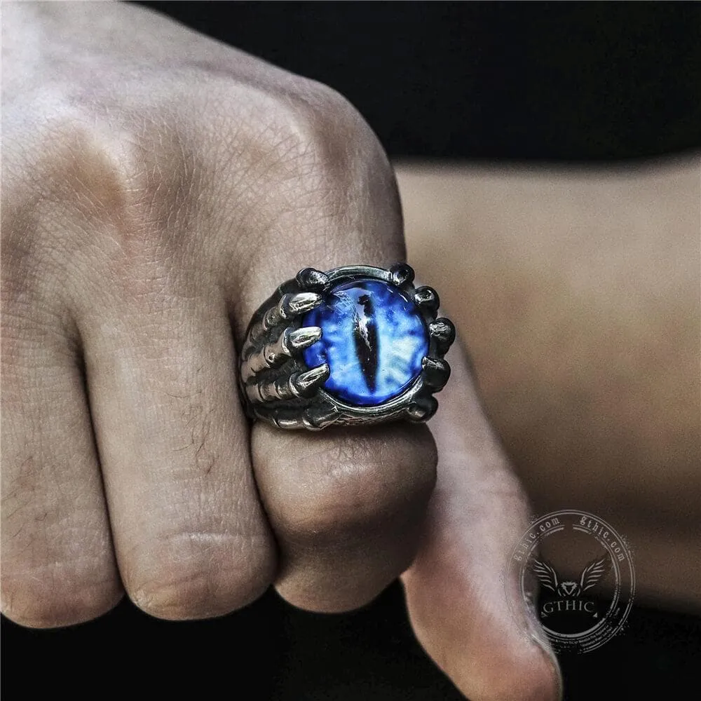 Dragon Eye Stainless Steel Skull Claw Ring sold by GTHIC product image thumbnail 2